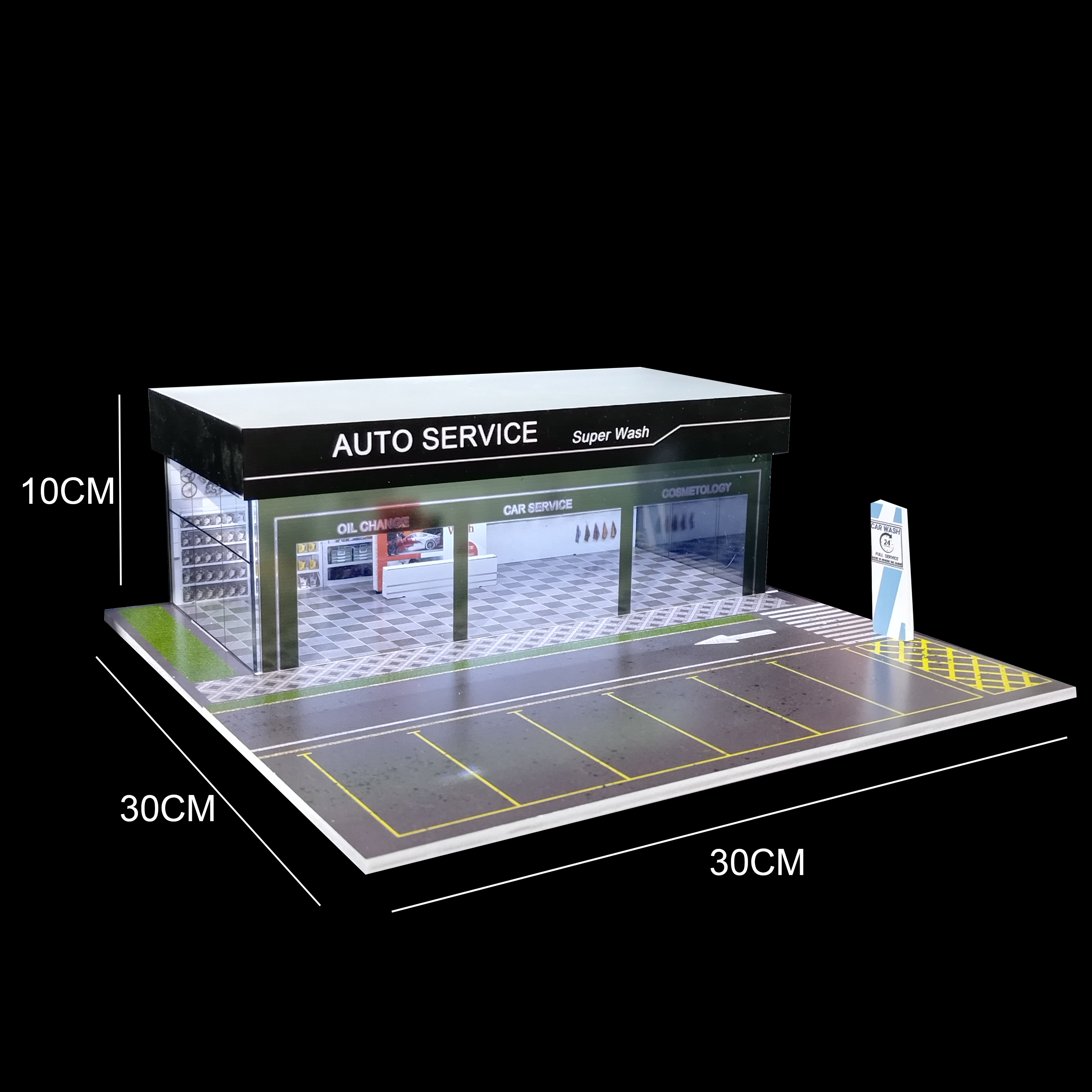 Model Kit Display Case - 1/64 Scale LED Car Garage Diorama