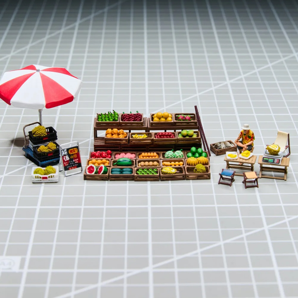 Model Kit Cars - Kicarmod 1/64 Fruit Stand Model Kit