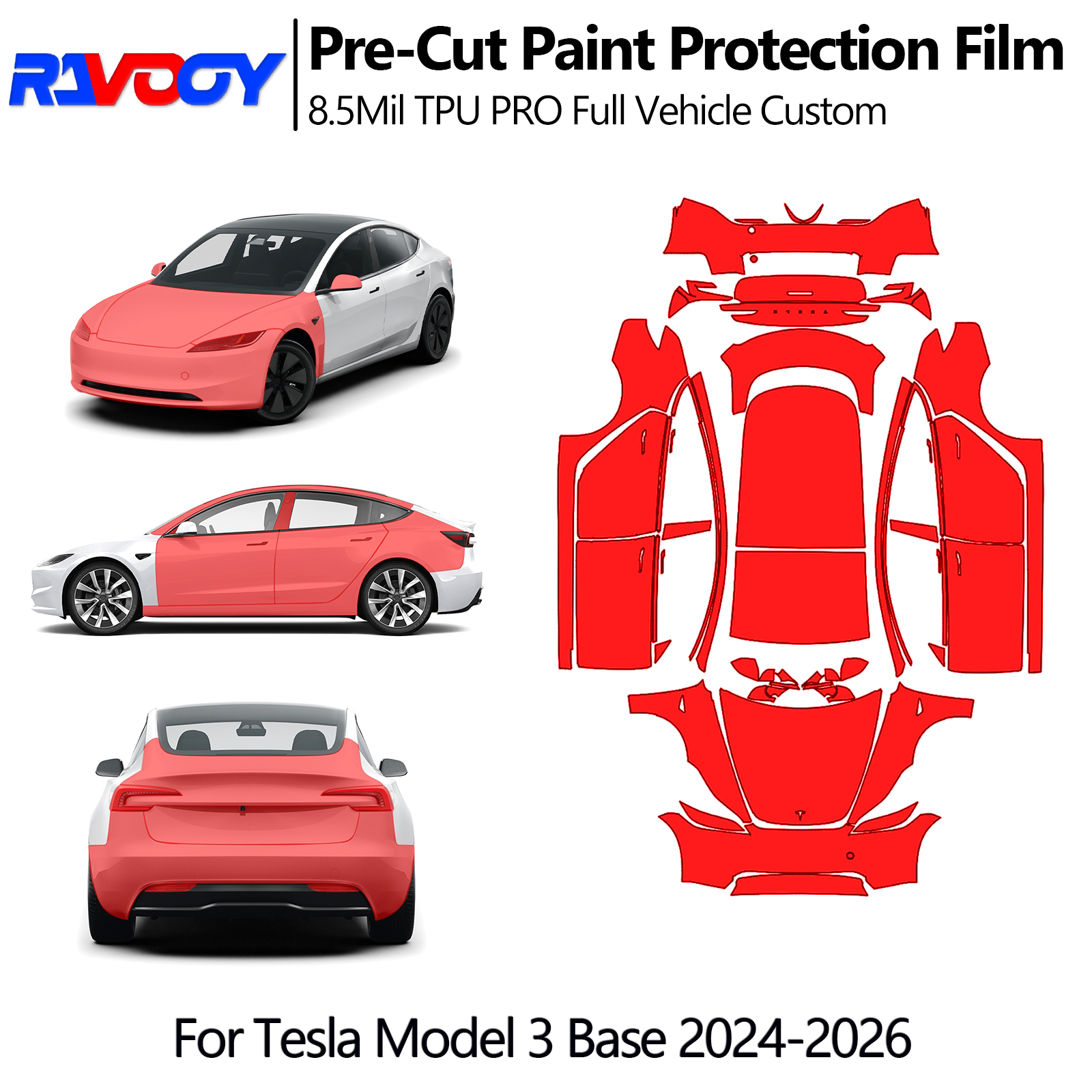 Paint Model Kit - For Tesla Model 3 Base 2024-2026