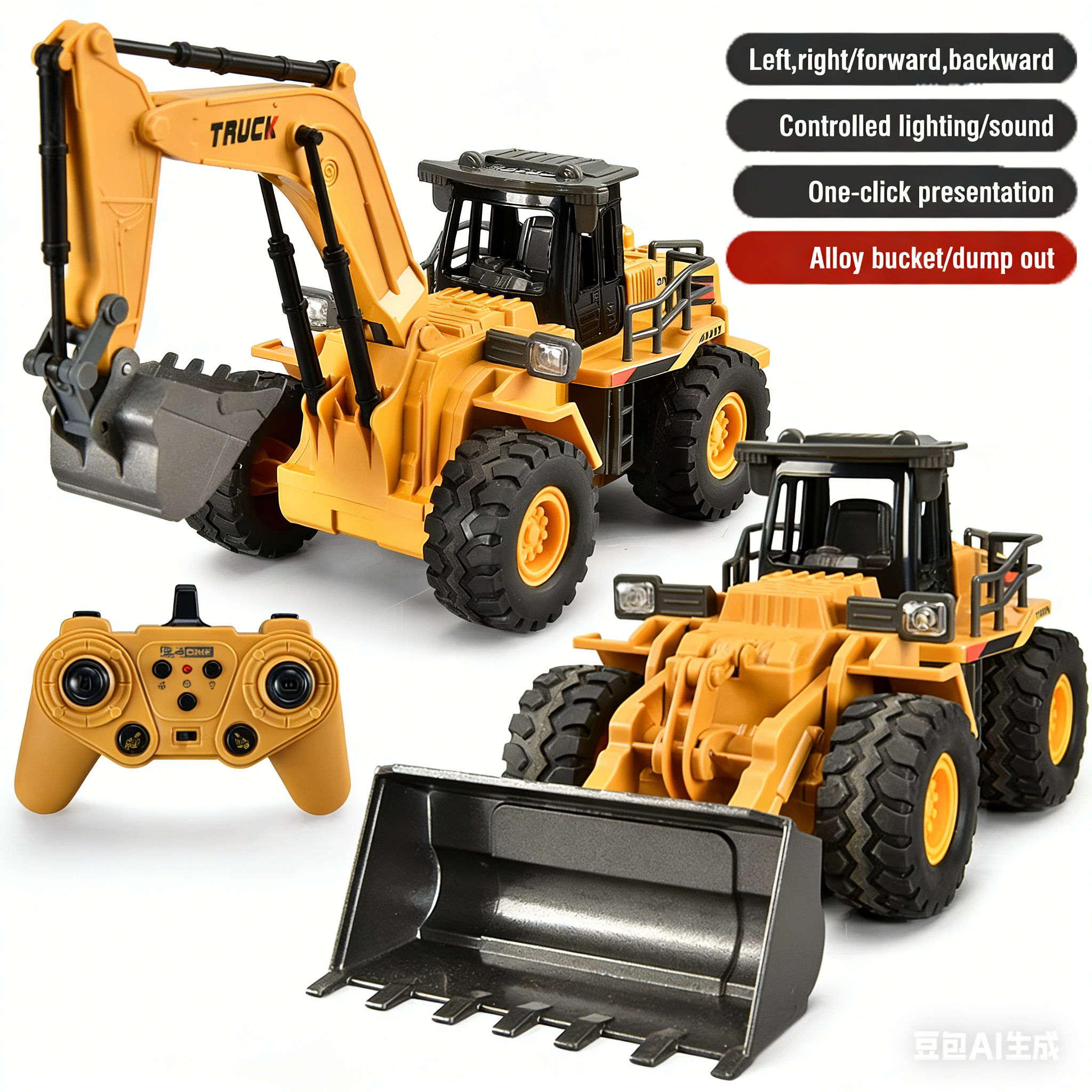 Model Kit Excavator - 2.4G Alloy Remote Control Excavator Bulldozer