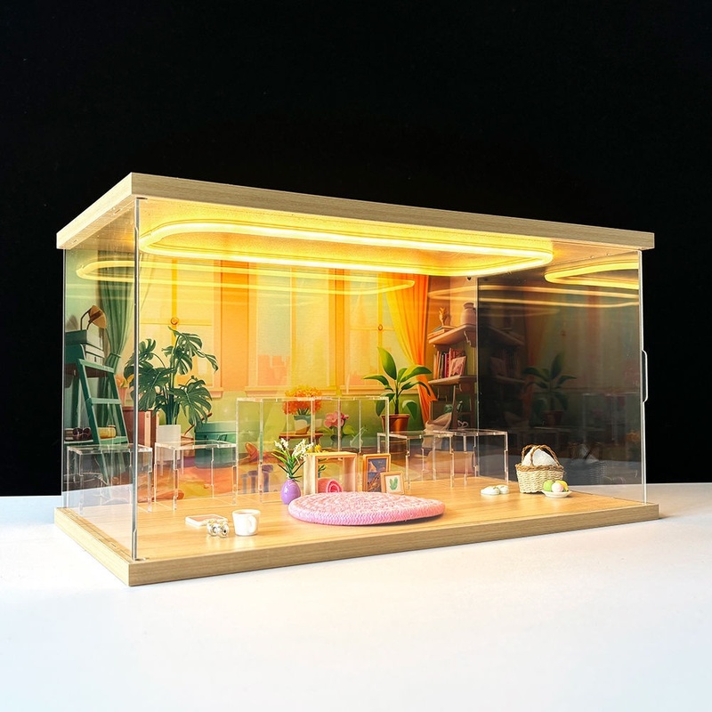 Model Kit Display Case - Acrylic Lighted Clear Display Case For