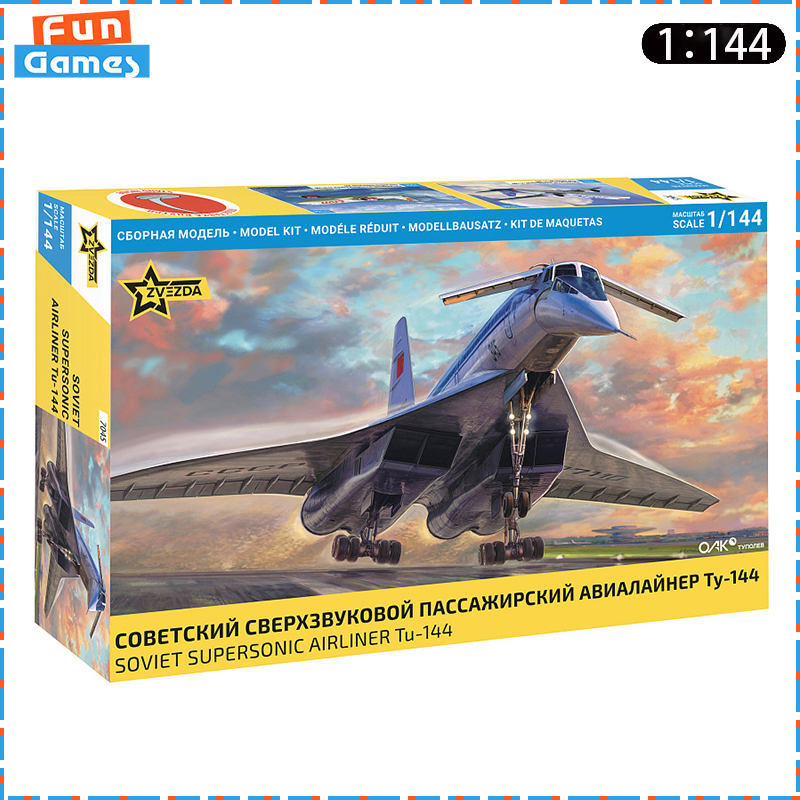 Model Kit Zvezda - ZVEZDA 1/144 Soviet Supersonic Airliner Tu-144
