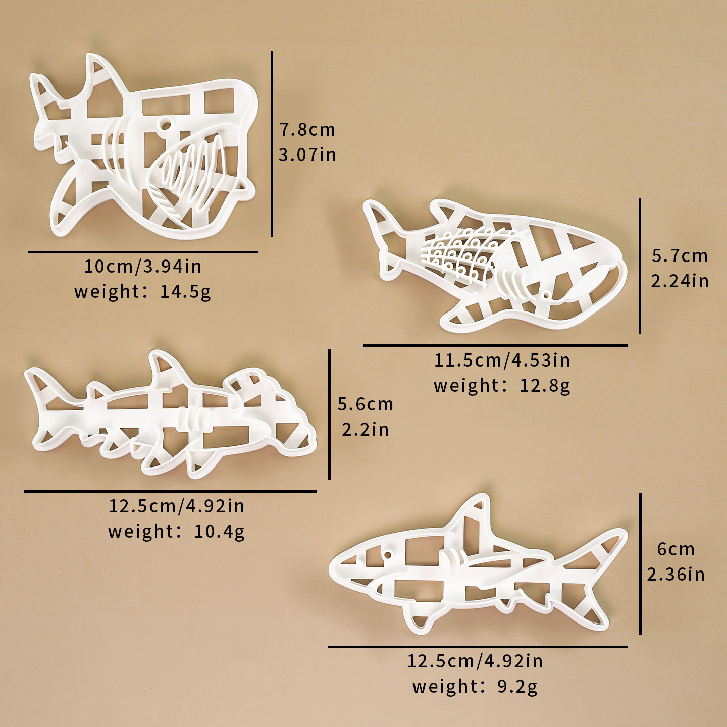 1 Pc/4 Pcs Shark Cookie Cutter - Model Kit Tank recensione e prezzo