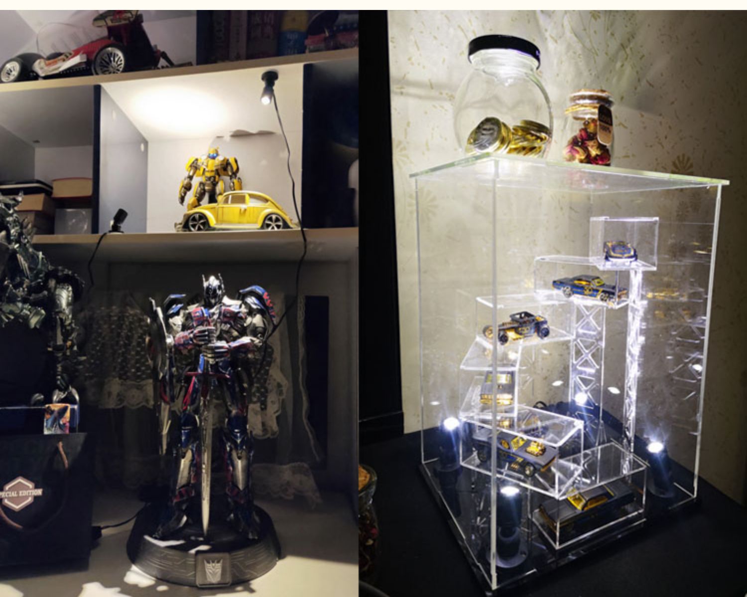 A group of 4 pcs LED Spots Lig - Model Kit Display Case recensione e prezzo