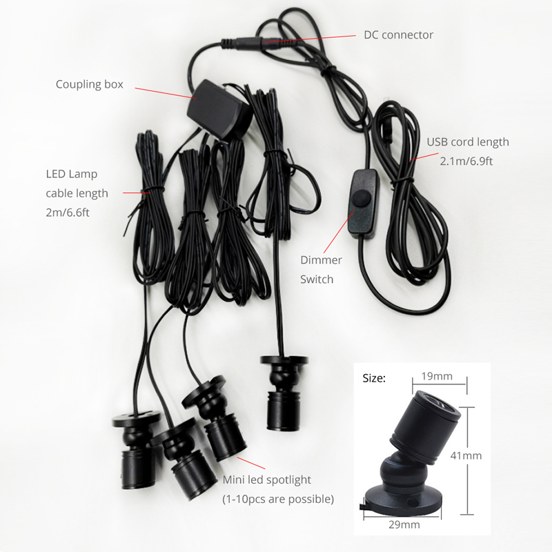 A group of 4 pcs LED Spots Lig - Model Kit Display Case recensione e prezzo