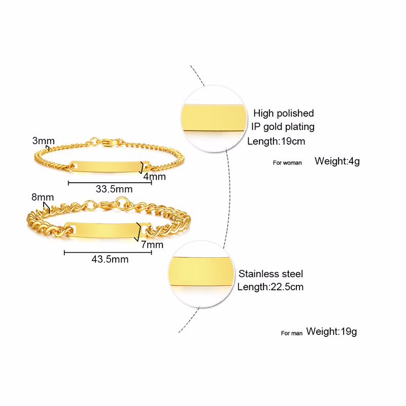 Plate Id Tag Bar Bracelet Cuba - Model Kit Quick recensione e prezzo