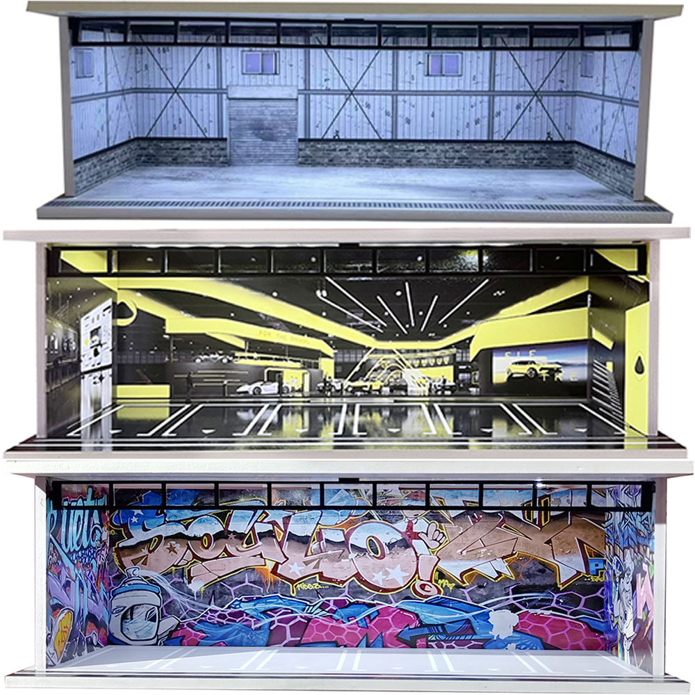 1:64 Scale DIY Garage Diorama  - Model Kit Display Case recensione e prezzo