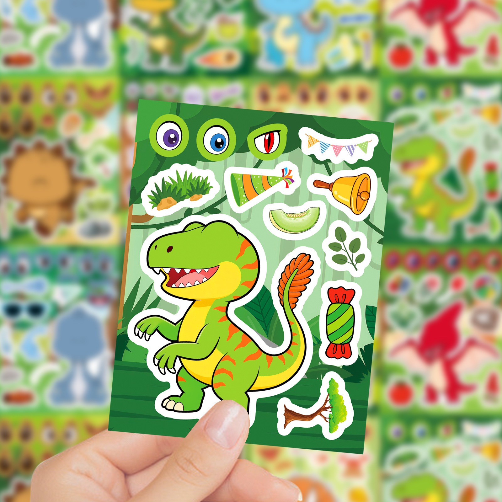 8/16Sheets DIY Make-a-Face Din - Model Kit Dinosaur recensione e prezzo