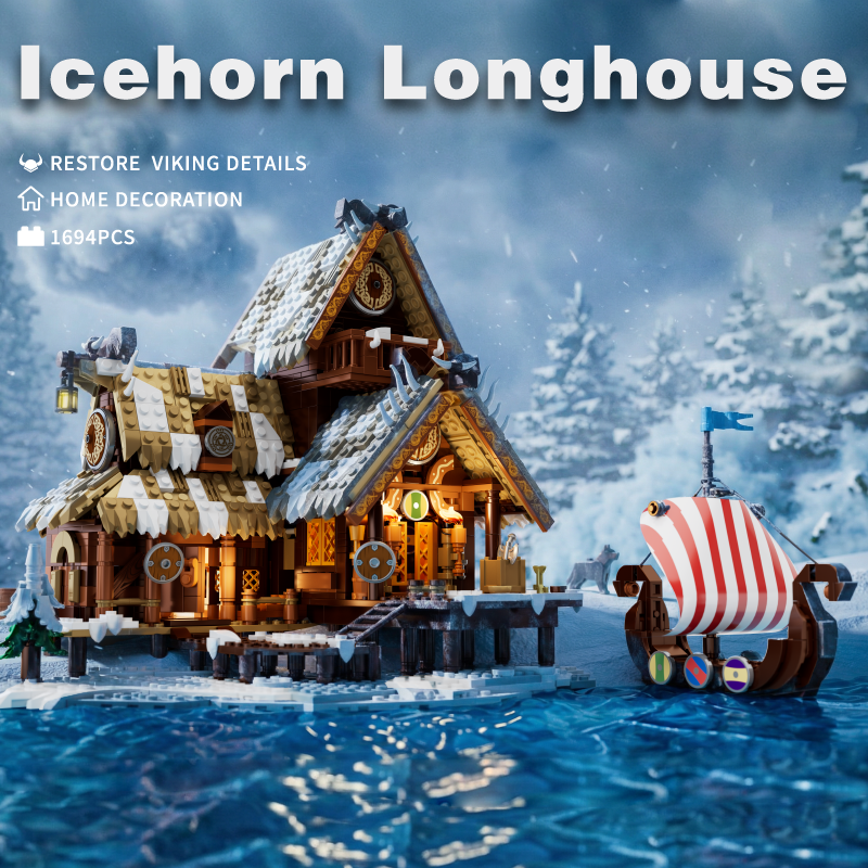 1694PCS Icehorn Longhouse Buil - Model Kit Quick recensione e prezzo