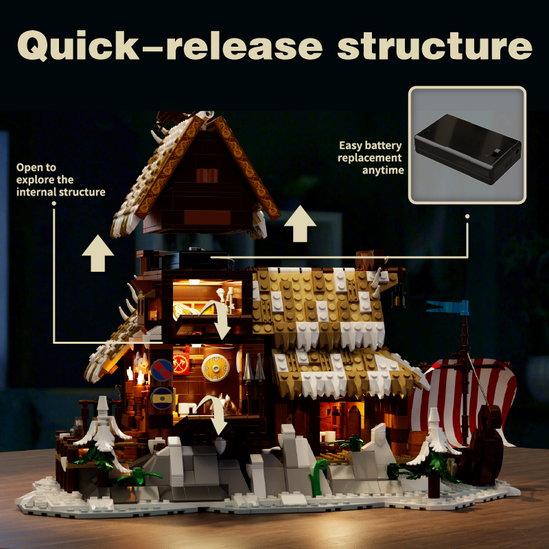 1694PCS Icehorn Longhouse Buil - Model Kit Quick recensione e prezzo